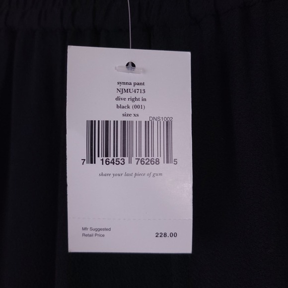 NWT Kate Spade Black Synna Pants Size XS Capri Elastic Waist Cropped - Picture 3 of 8
